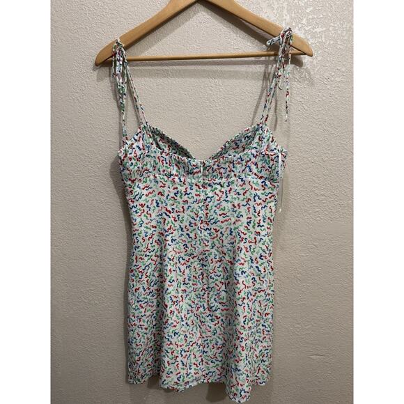 Realisation Par The Devon in White Squiggle Women's Mini Dress Size S - Picture 2 of 6